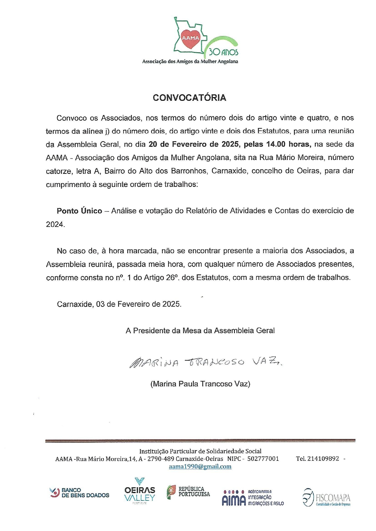 Read more about the article Convocatória